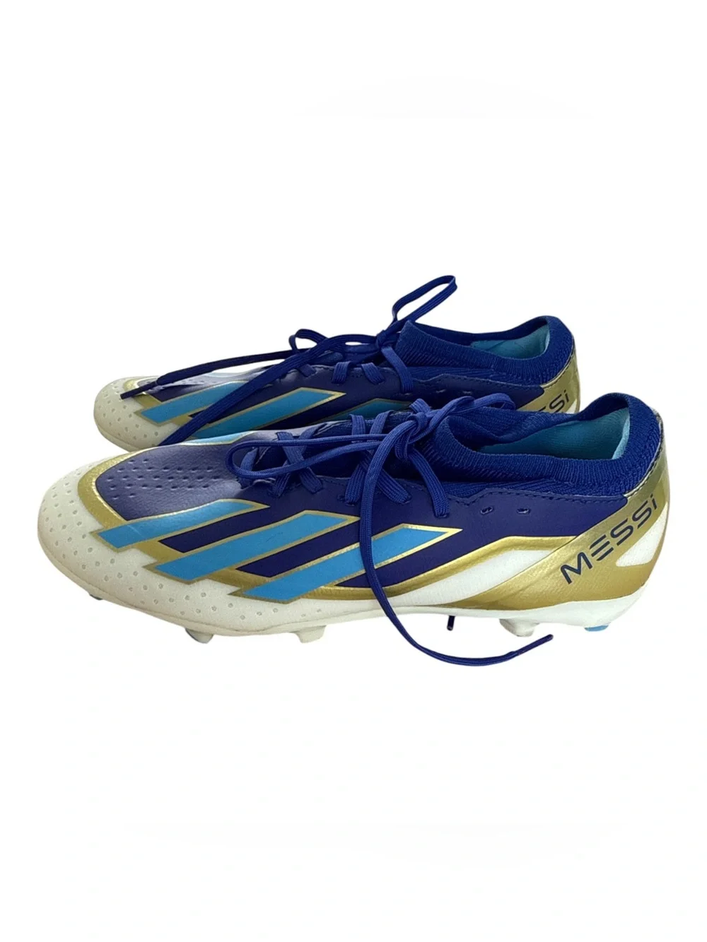 Adidas X Crazyfast League Messi Men’s Blue White Lace-Up Soccer Cleats